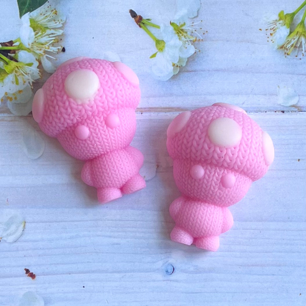 Pink Peony & Wild Raspberry ~ Knitted Mushroom Man Wax Melt