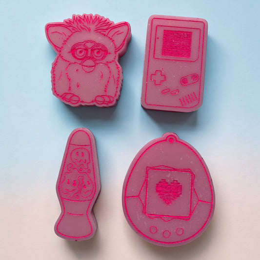 Pink Custard & Chocolate Crunch ~ Pack of 4 Mini 90's Themed Wax Melts