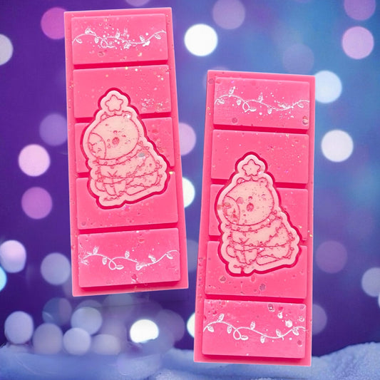 Snowflake Cookie & Winter Cherry Jam ~ Capybara Wax Melt Snap Bar